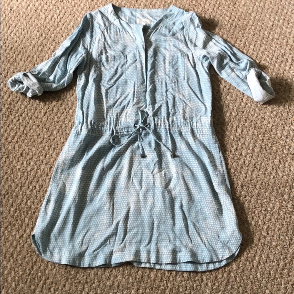 Lou & Grey blue patterned long sleeve dress